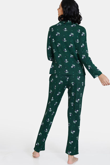 Zivame Snowman Knit Poly Pyjama Set - Mountain View — image 4